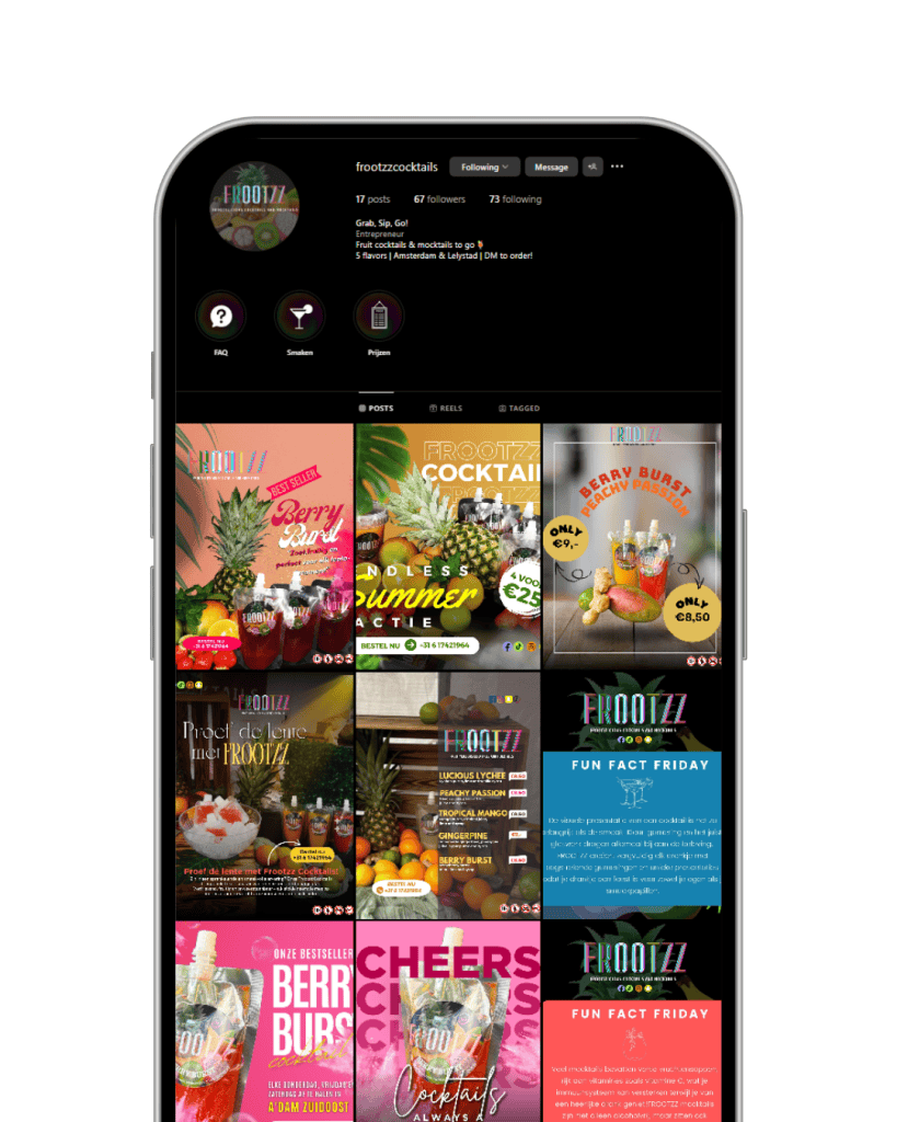 frootzz social media mock up